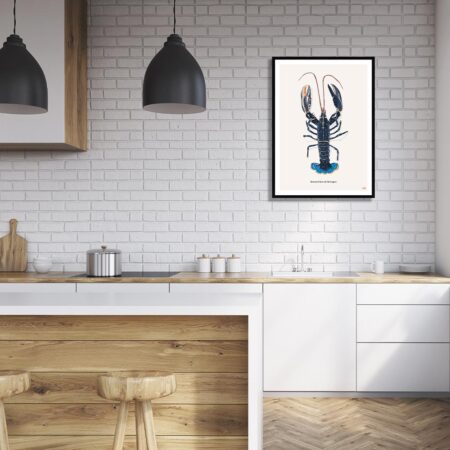décoration cuisine homard bleu