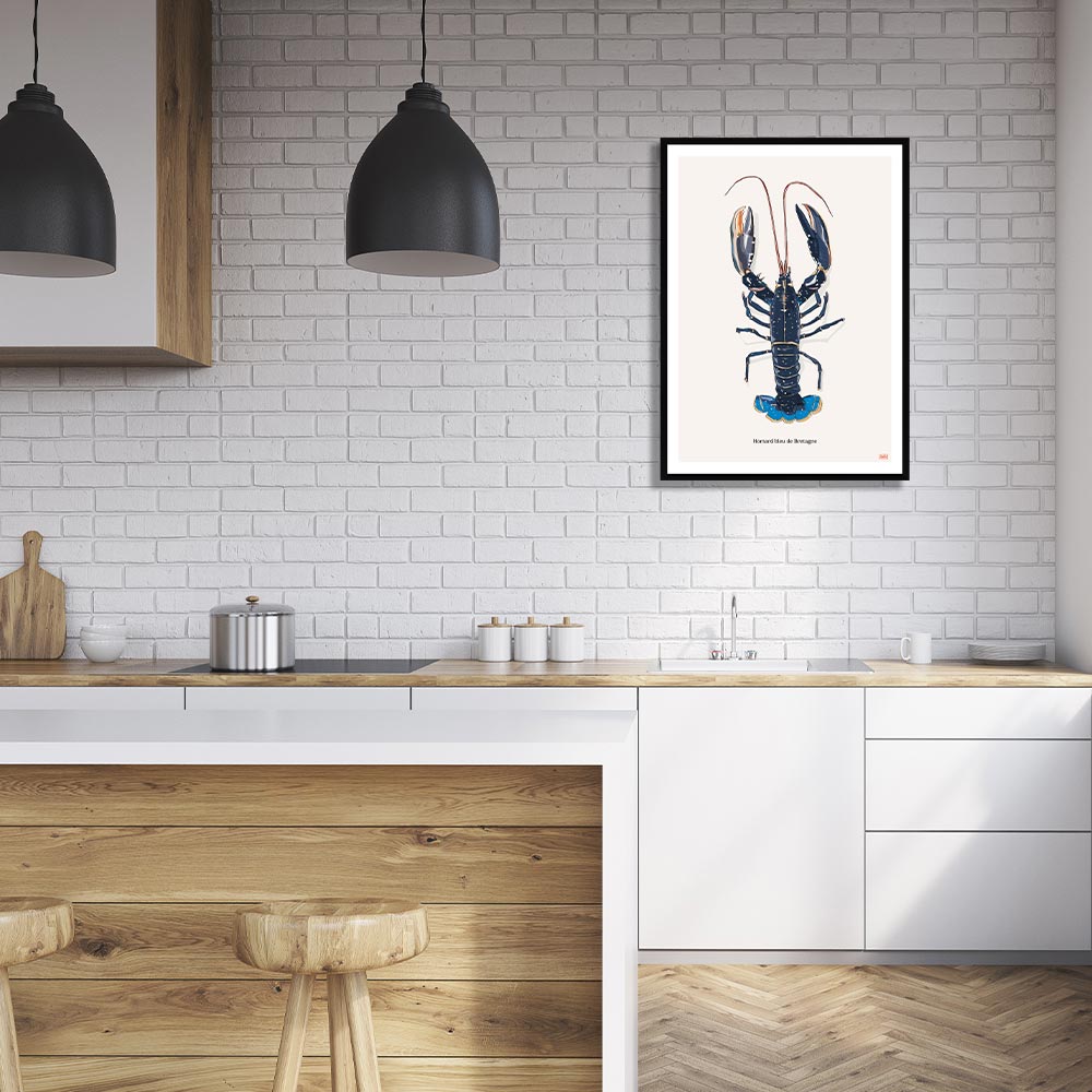 décoration cuisine homard bleu