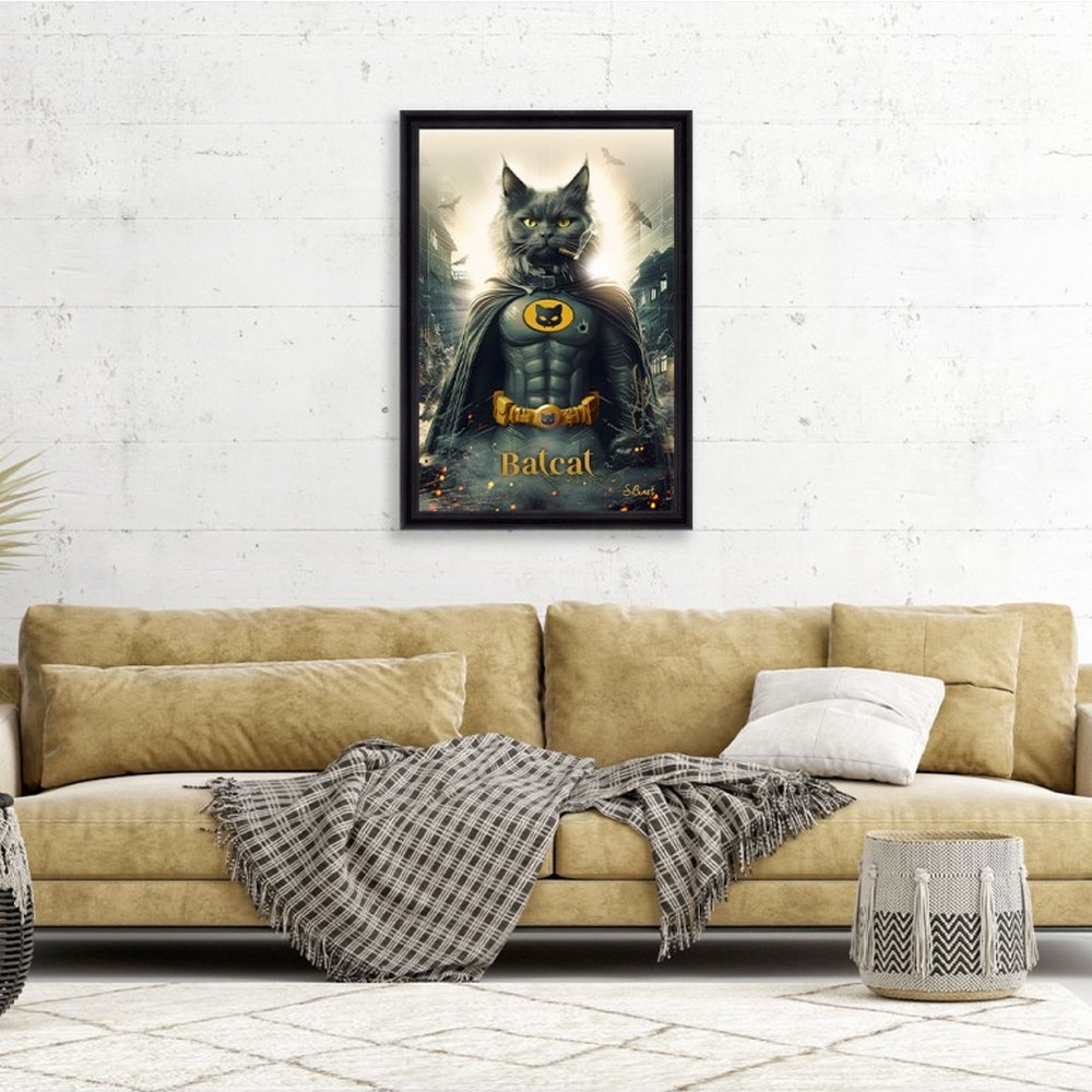 cadre_sylvain_binet_bat_cat_super_heros_chambre cadre sylvain binet Bat-Cat