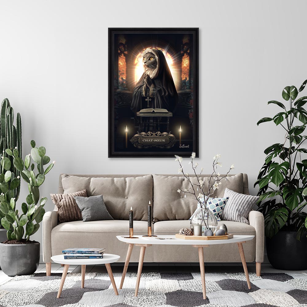 cadre_sylvain_binet_chat_soeur_eglise_decoration_originale cadre sylvain binet Chat-Sœur