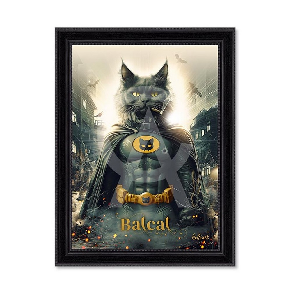 tableau_bat_cat_sylvain_binet_style_batman_chat_cadraven tableau Bat-Cat sylvain binet