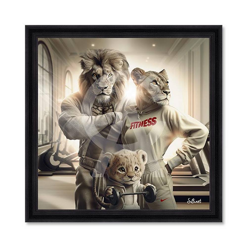 tableau_lion_fitness_sylvain_binet_sport_famille_musculation tableau Lion Fitness sylvain binet