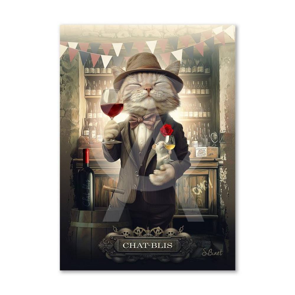 cadre_dibond_chat_blis_binet_deco_restaurant_vin_51.378 Cadre Dibond Chat-Blis Binet
