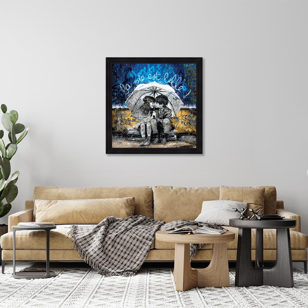 cadre les Amoureux sous la Pluie romaric