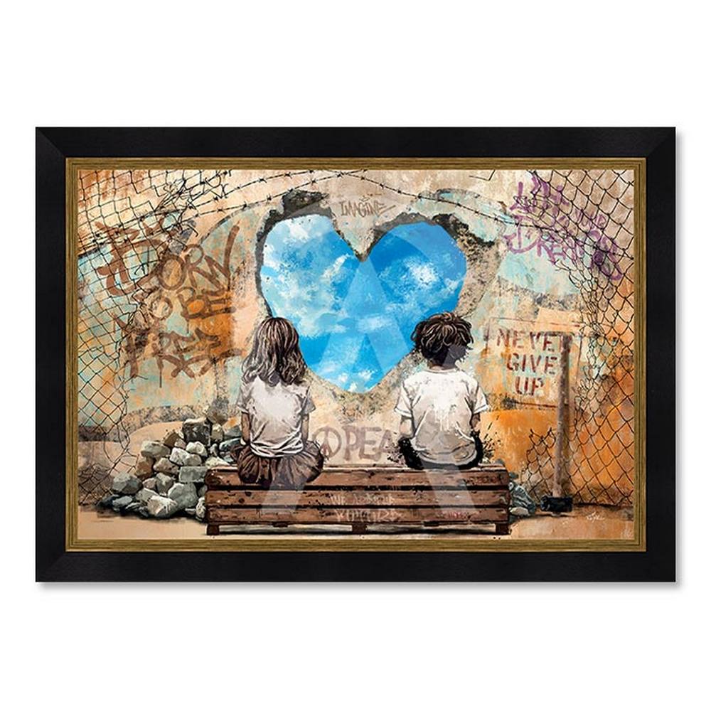 cadre_romaric_le_garcon_la_fille_et_le_trou_dans_le_mur_ciel_coeur_enfant cadre romaric le Garçon, la Fille et le Trou dans le Mur