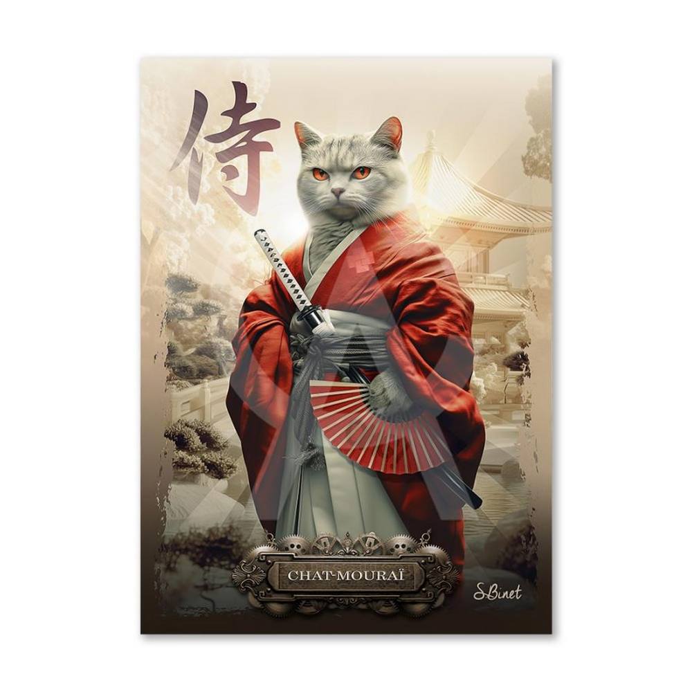 impression_dibond_chat_mourai_binet_animal_japon_sport_combat_51.369 Impression Dibond Chat-Mouraï Binet