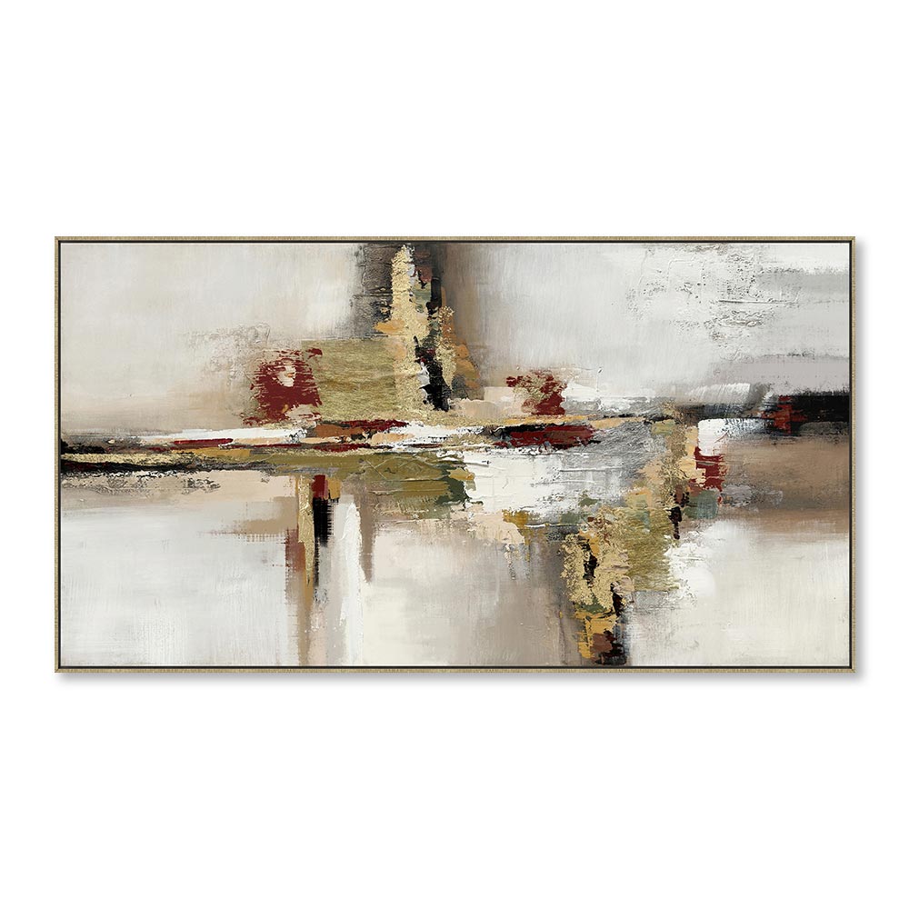 Peinture Abstraite Kaki et Bordeaux