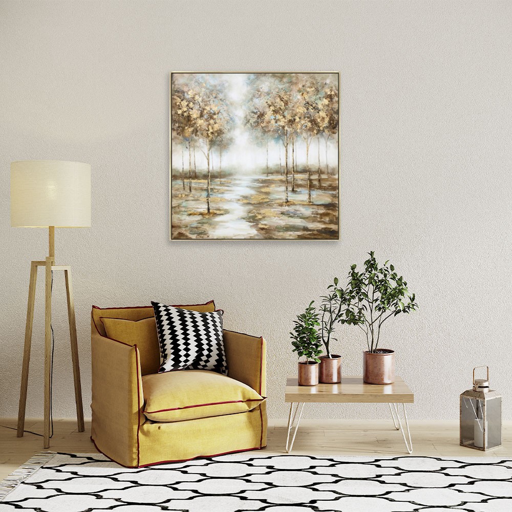 peinture décorative florale arbres en foret