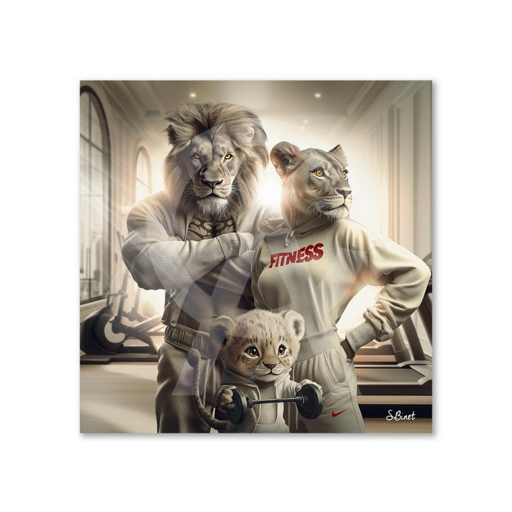 petit_cadre_lion_fitness_binet_famille_felins_salle_de_sport_musculation_51.364 Petit Cadre Lion Fitness Binet