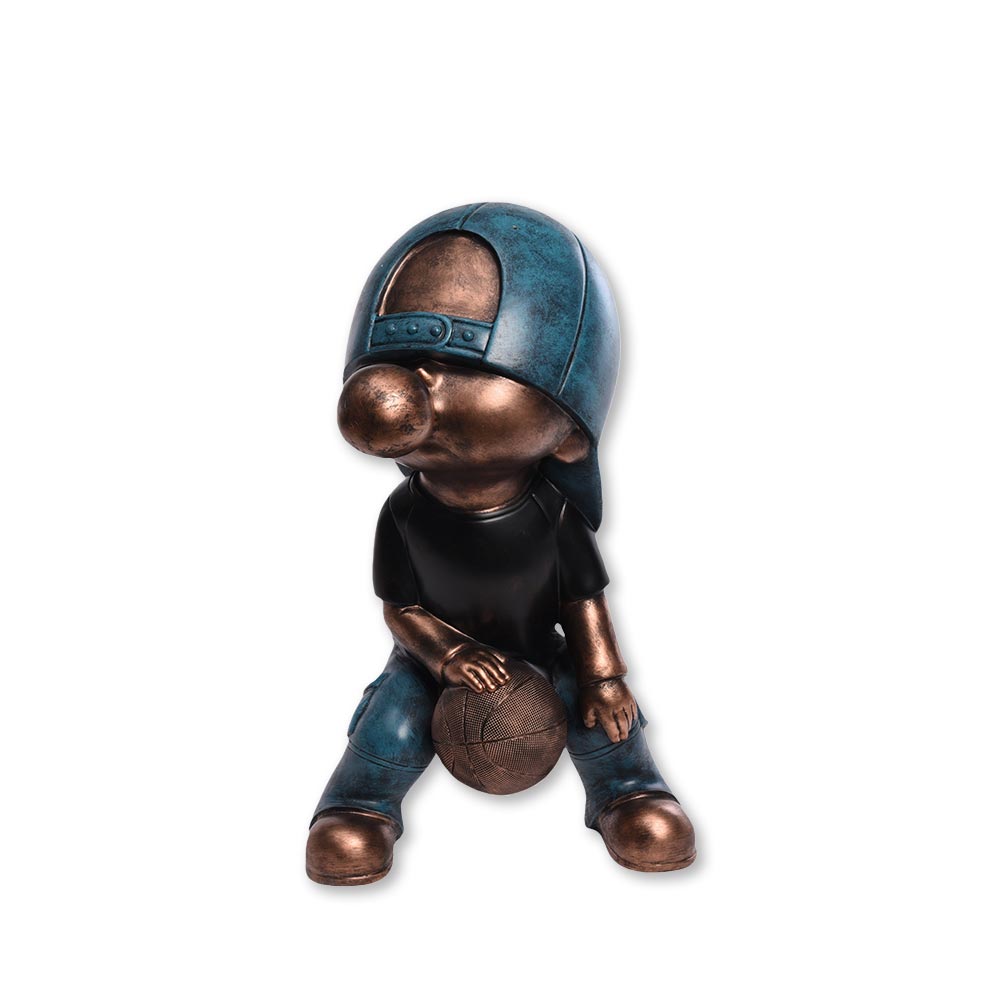 Sculpture Basketteur Adolescent à Poser