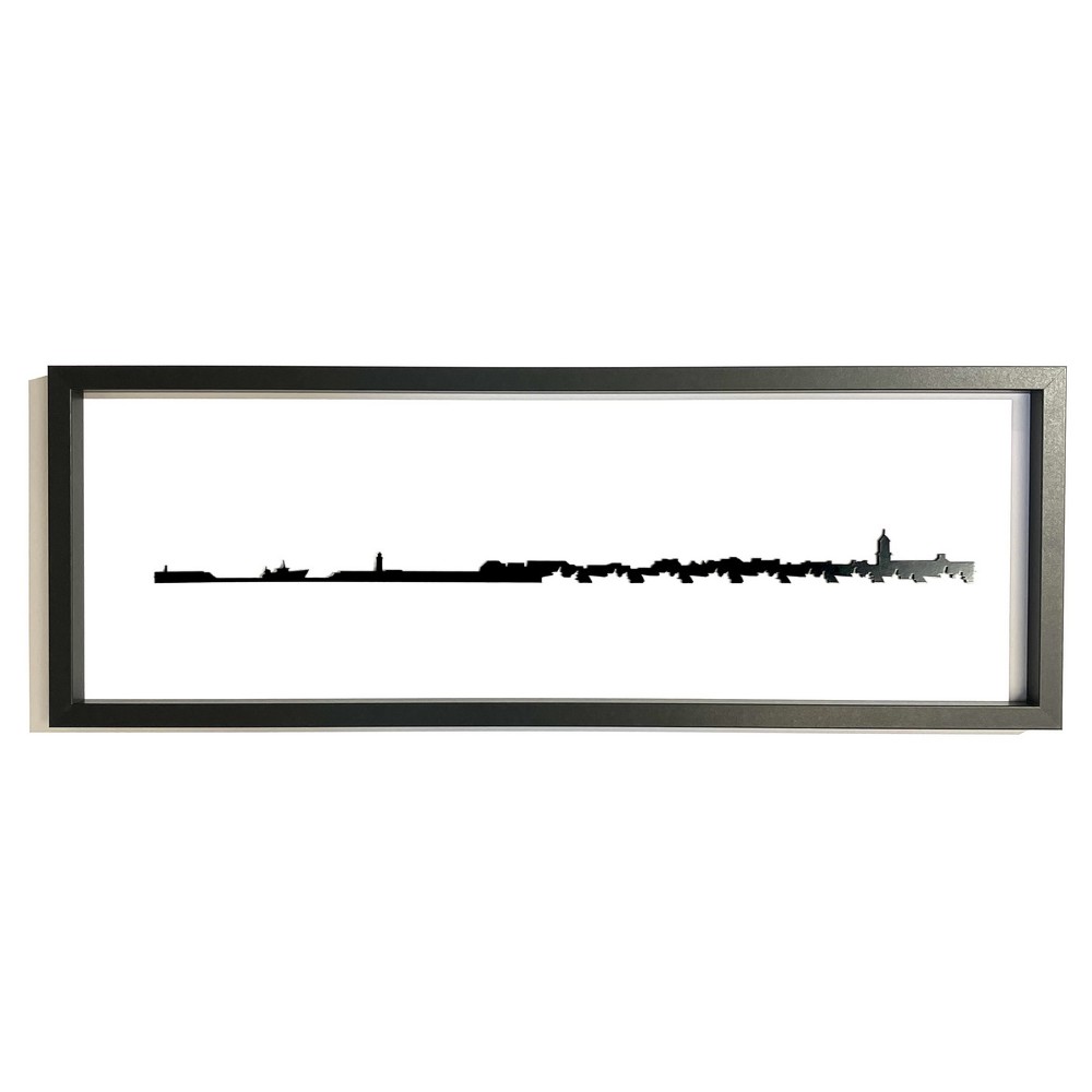 silhouette_ville_le_guilvinec_cadre_noir_deco_3d_line_horizon silhouette ville le guilvinec