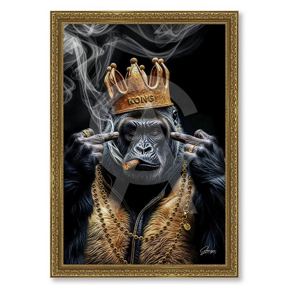 tableau_alexandre_granger_get_out_gorille_fuck_couronne_cadre_or tableau alexandre granger Get Out