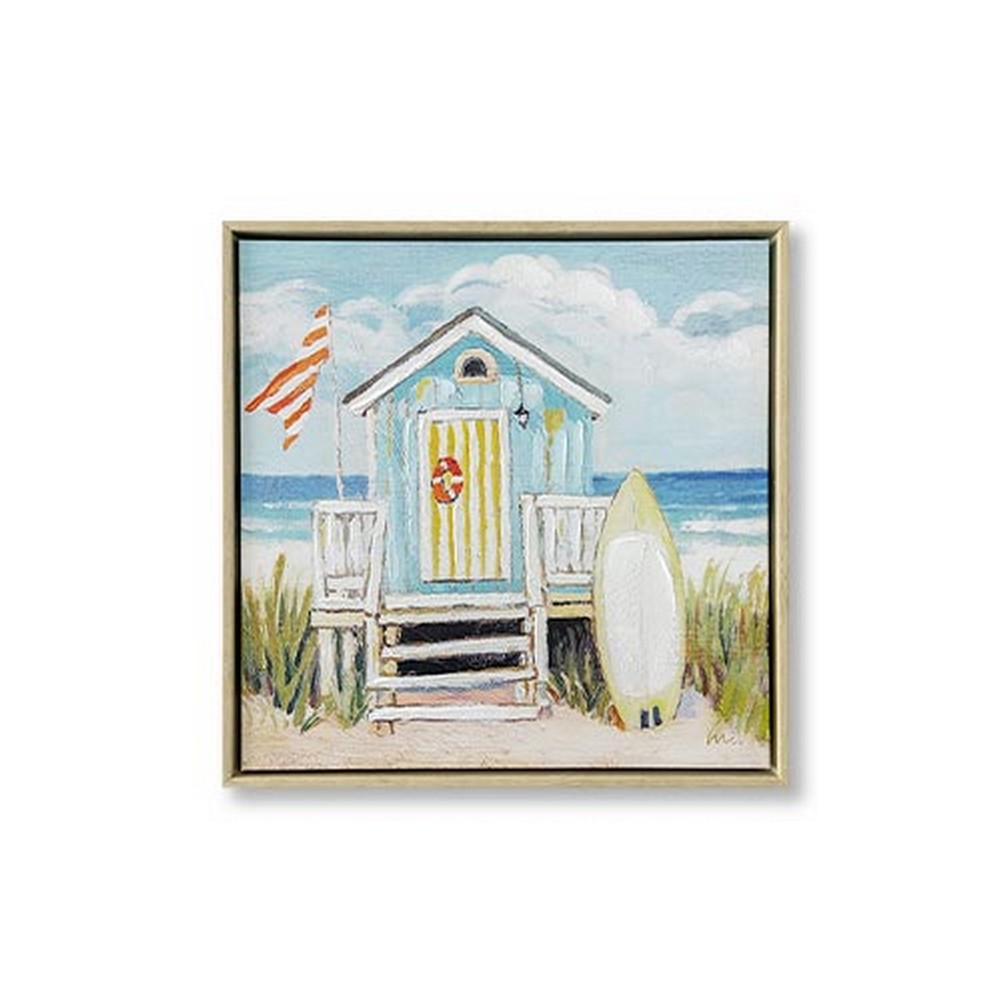 Tableau Cabane de Plage Bleu
