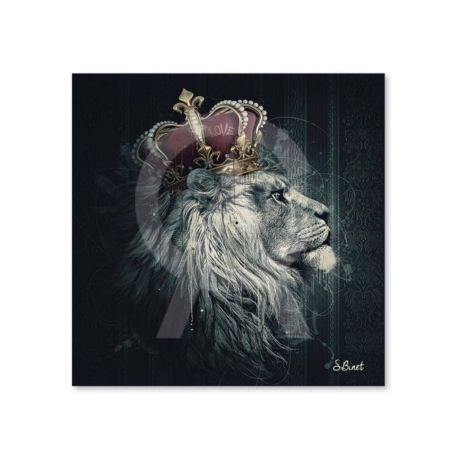 Tableau Dibond Lion Couronne Binet