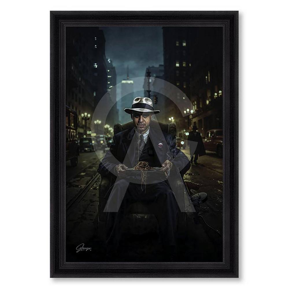 tableau_scarface_alexandre_granger_homme_fauteuil_ville_rue tableau Scarface alexandre granger