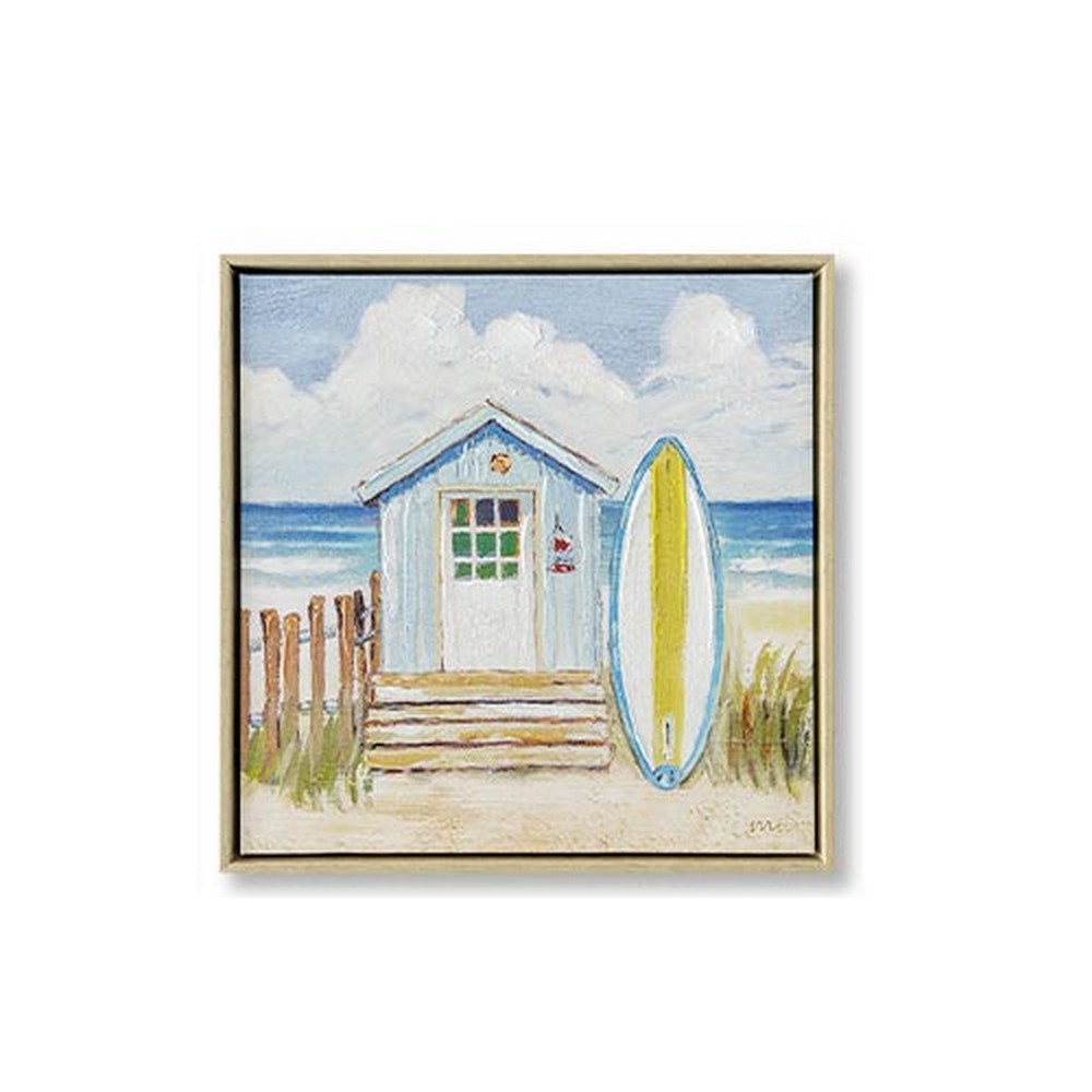 Tableau Cabane de Plage Surf Jaune