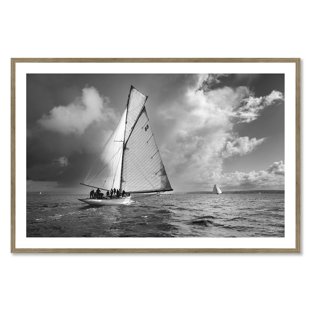Cadre Bateau Noir Blanc