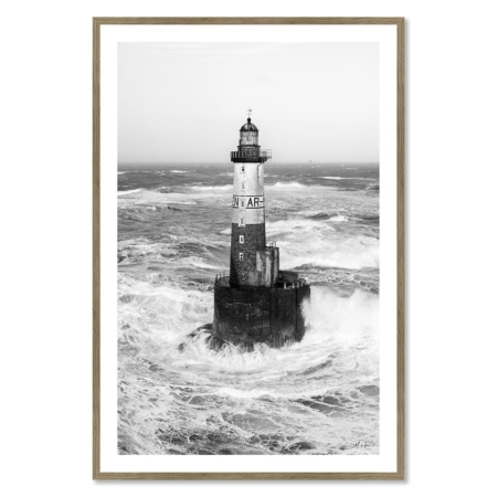 Cadre Phare d'Ar Men Noir Blanc