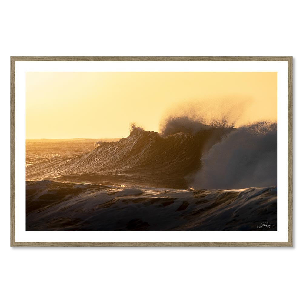 Cadre Photo Vagues au Couché de Soleil