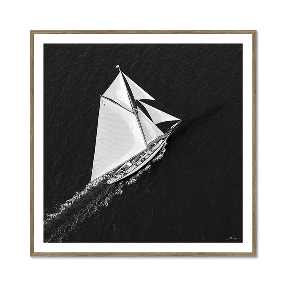 Cadre Photo Voilier Noir Blanc