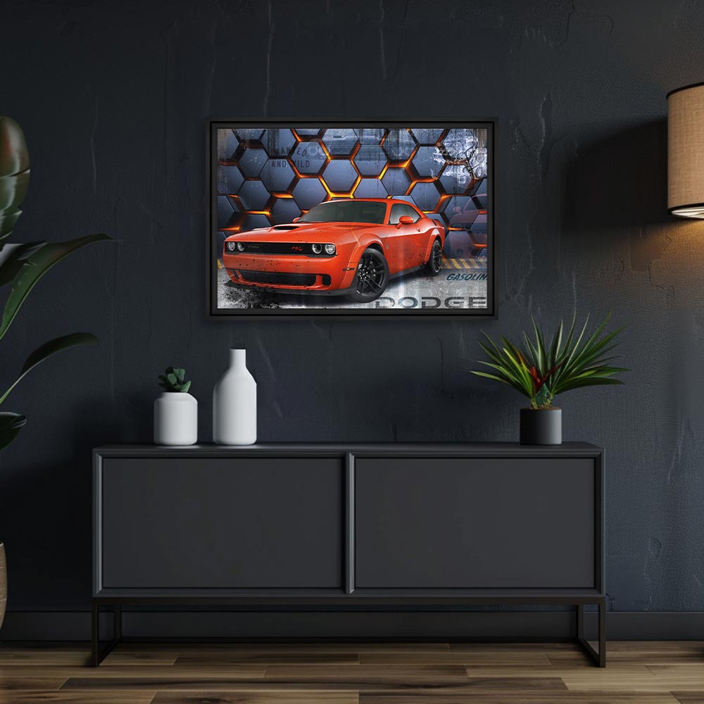 cadre_rubix_dodge_chal_2024_voiture_rouge_sport_collection_vehicule cadre rubix Dodge Chal 2024