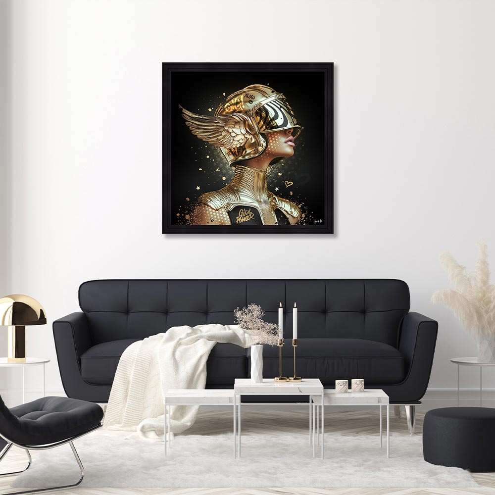 cadre_sarah_b_gold_helmet_objet_decoratif_femme_or_costume cadre sarah b Gold Helmet