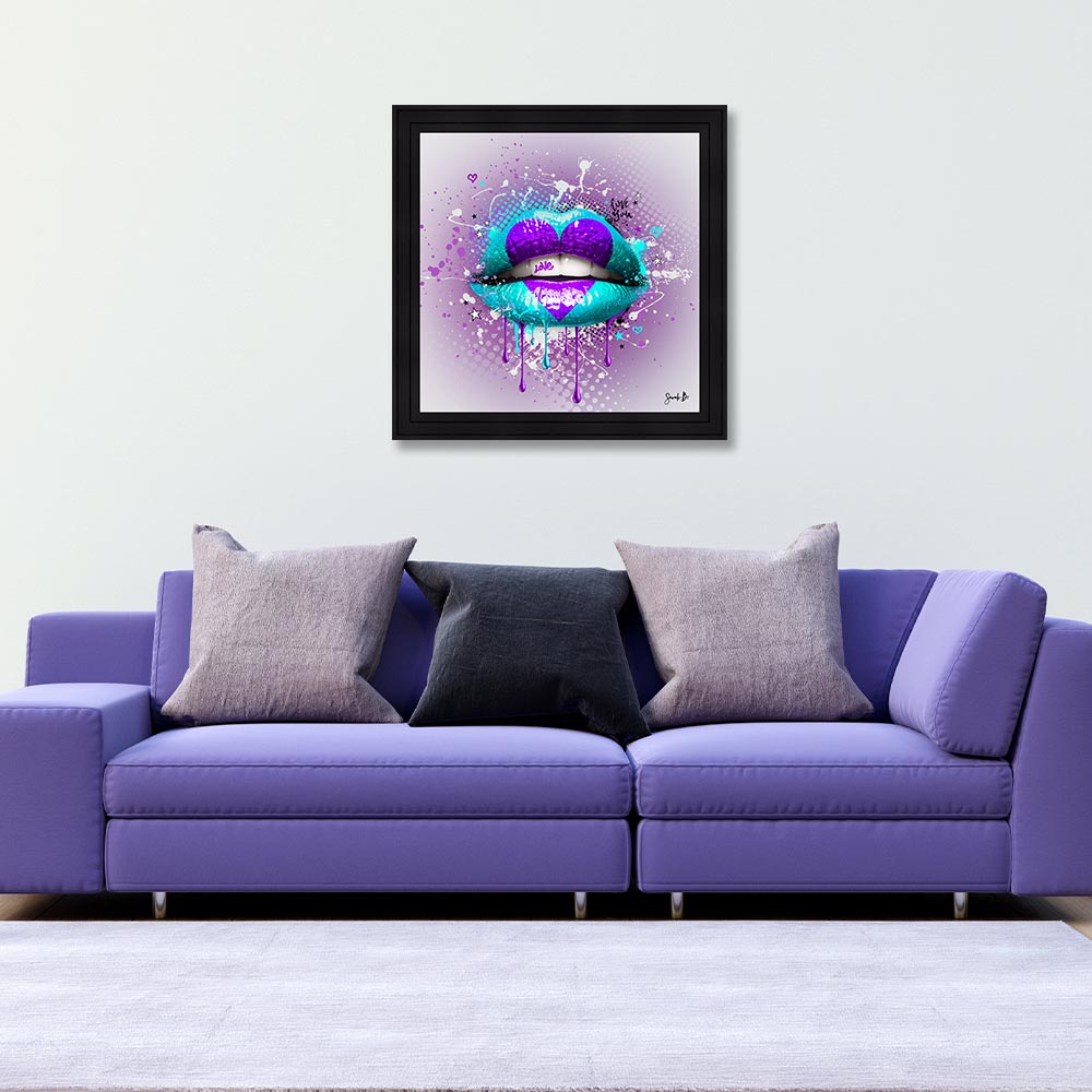cadre_sarah_b_love_blue_idee_cadeau_femme_mauve_bleu cadre sarah b love blue