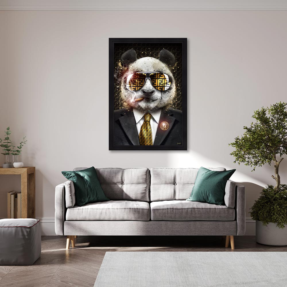 cadre_sarah_b_panda_boss_decoration_originale_appartement_animaux cadre sarah b panda boss