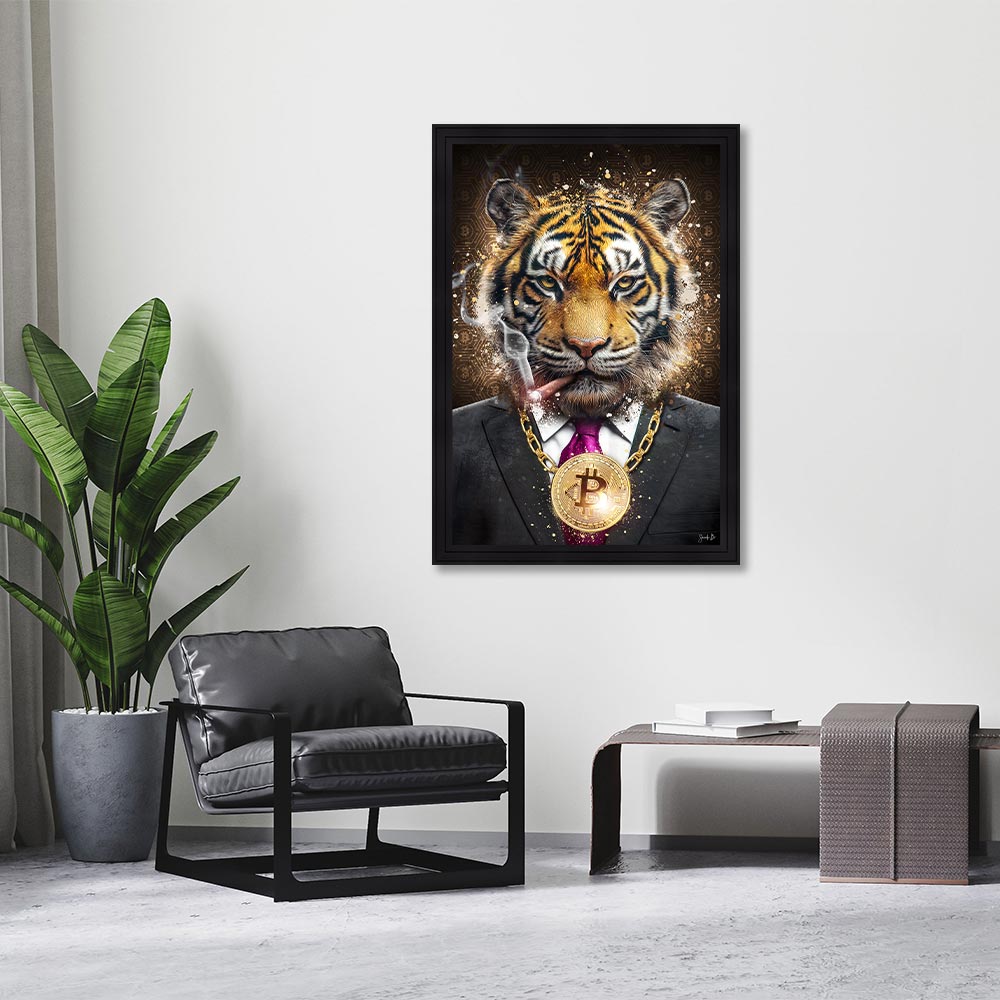 cadre_sarah_b_tiger_boss_decoration_animaux_original_maison cadra sarah b Tiger Boss