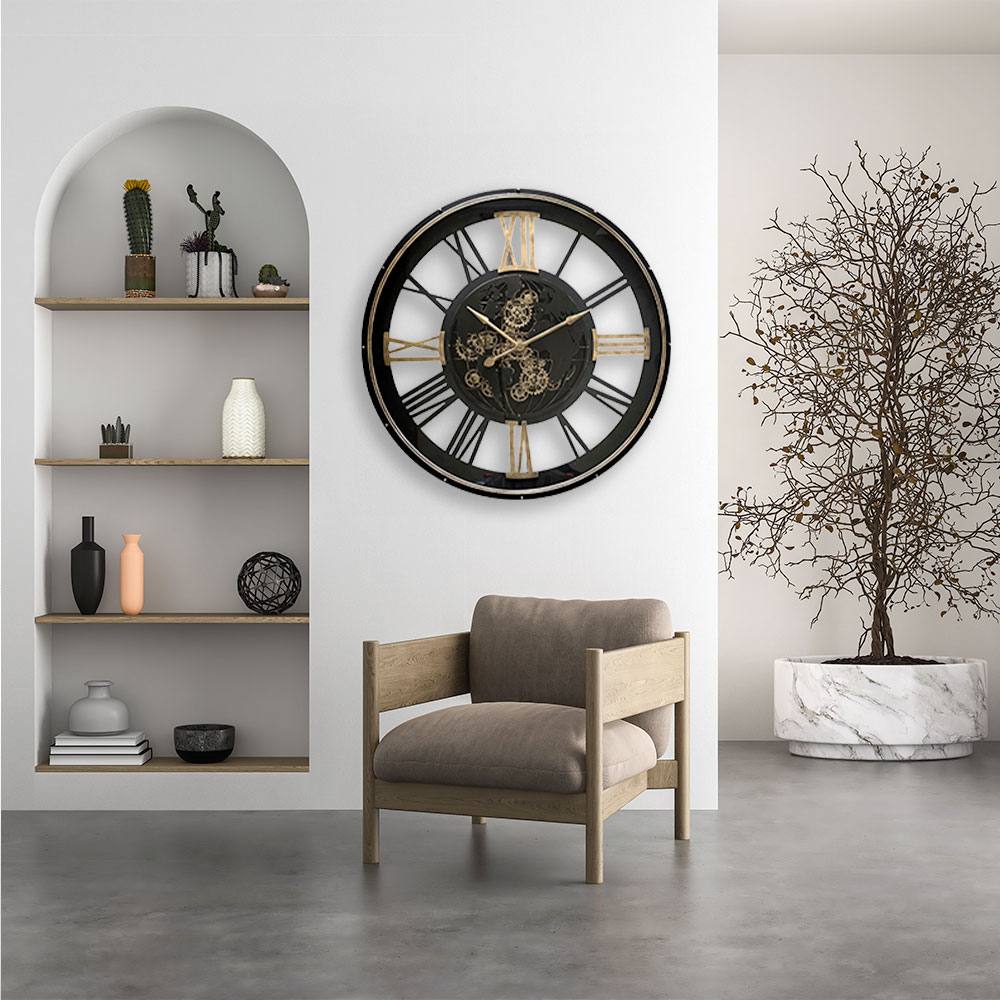 grande horloge à rouages ronde