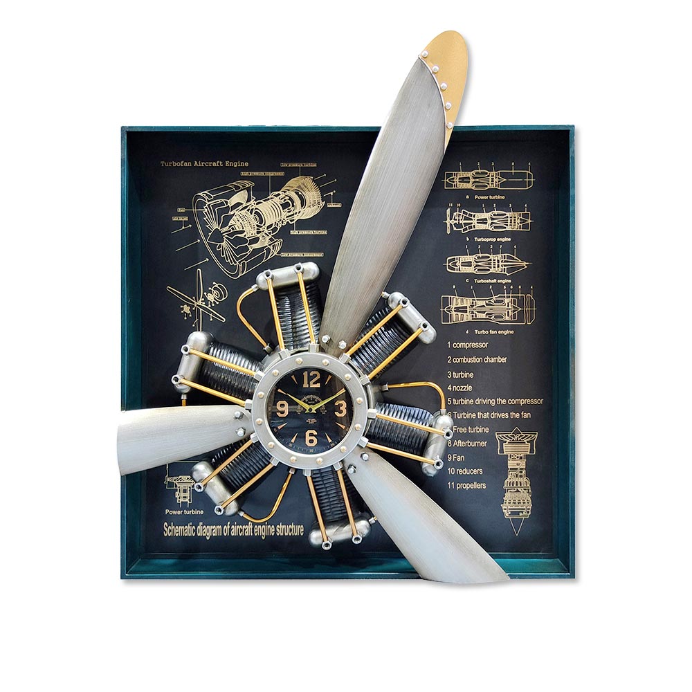 Horloge Déco Hélice Argent