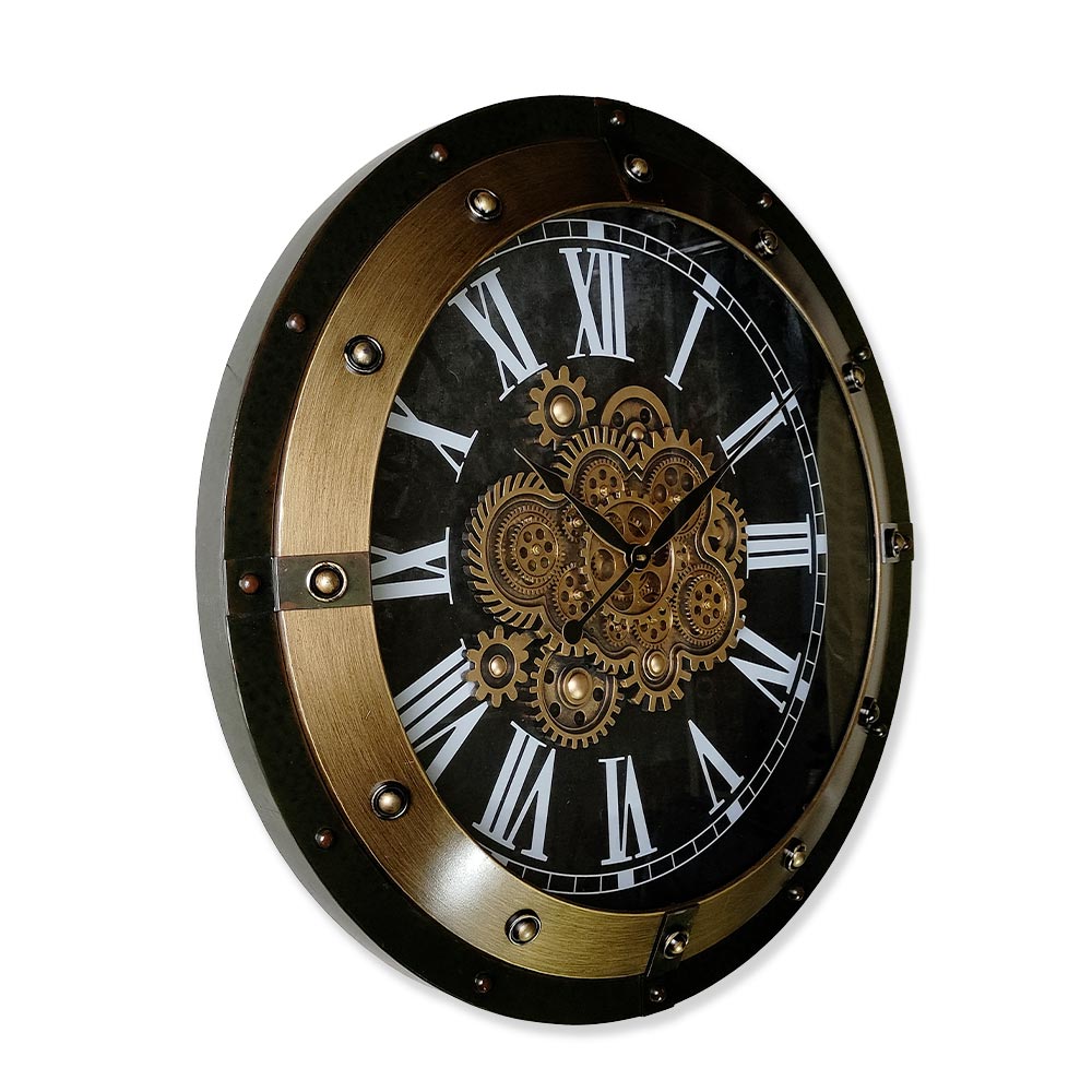 horloge ronde chiffres romains blanc