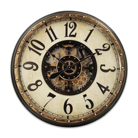 Horloge Ronde Vintage en Métal