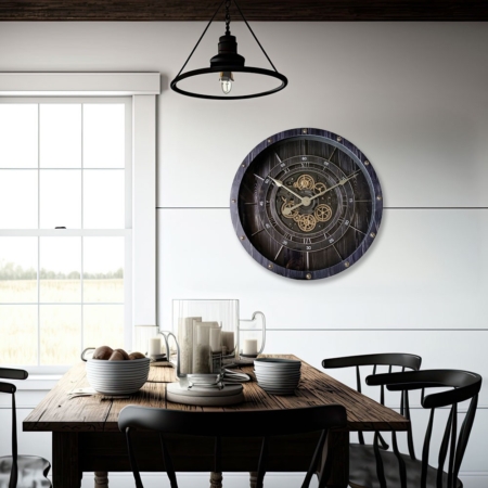 objet décoratif horloge engrenages