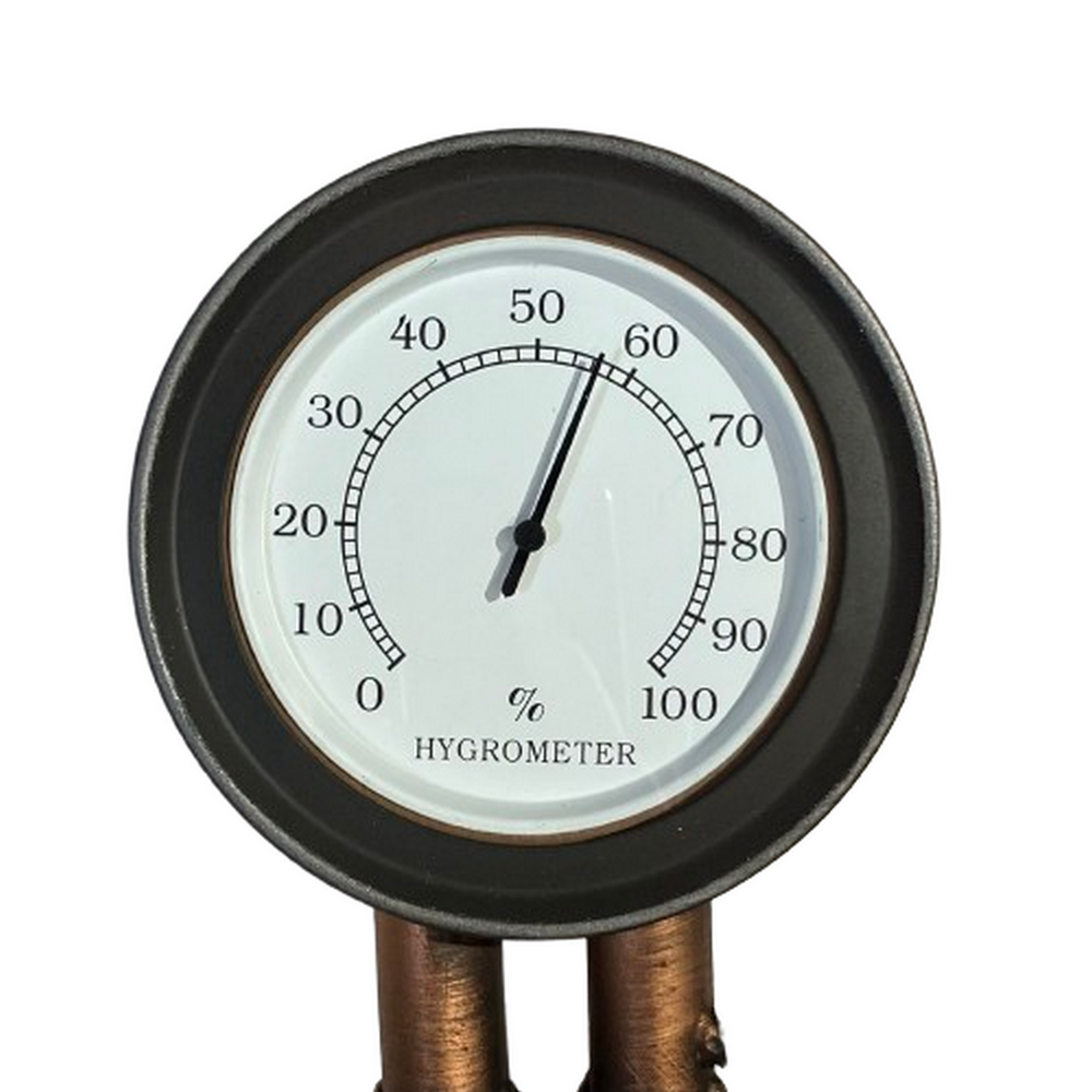 sculpture métal horloge hygrometer