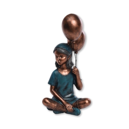 Statue Fille Assise Ballons