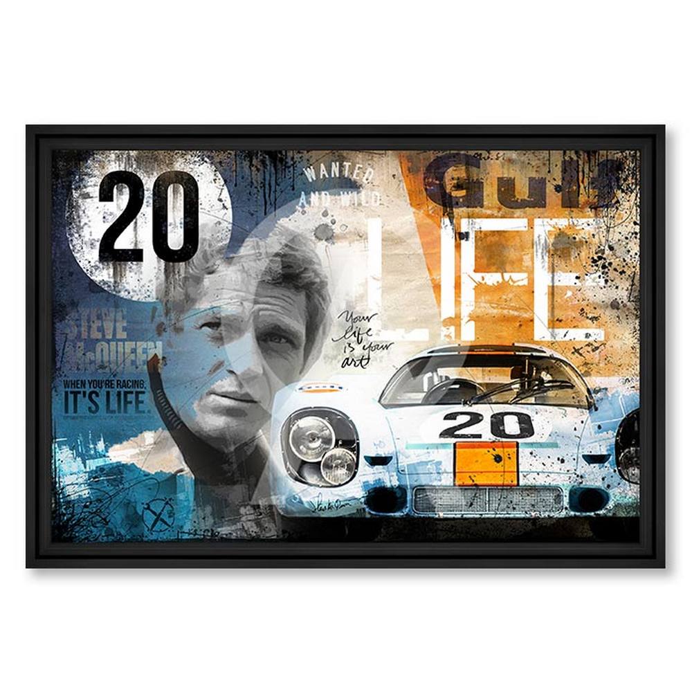tableau_917k_paint_rubix_gulf_life_orange_bleu_voiture_steve_mc_queen Tableau 917K Rubix
