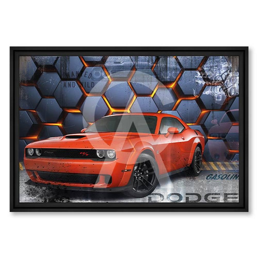 tableau_dodge_chal_2024_rubix_wanted_and_wild_deco_originale_voiture tableau Dodge Chal 2024 rubix