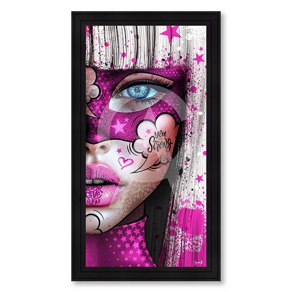 tableau_kaly_sarah_b_femme_super_heroine_rose_strong Tableau Kaly sarah b