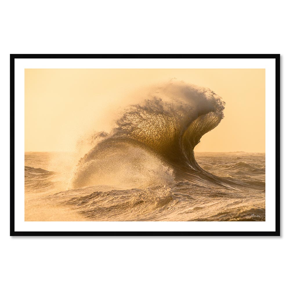 tableau_photo_la_danse_de_l_ocean_2_encadrement_noir_vagues_couche_soleil Tableau Photo la Danse de l'Océan