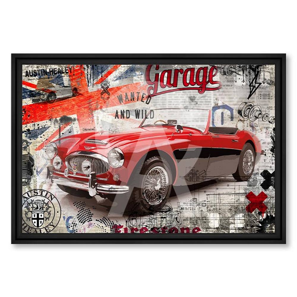tableau_red_austin_healey_rubix_voiture_rouge_collection_cadraven Tableau Red Austin Healey rubix