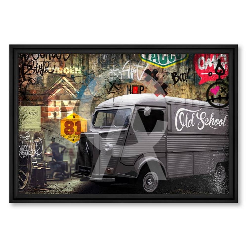 tableau_vintage_type_h_rubix_camion_citroen_image_old_school_encadree tableau Vintage Type H rubix