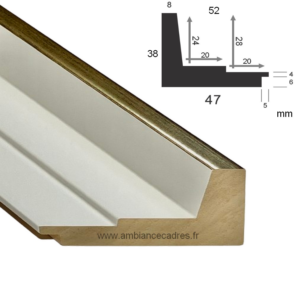 cadre_caisse_americaine_blanche_or_toile_d_art_dali cadre caisse américaine blanche or