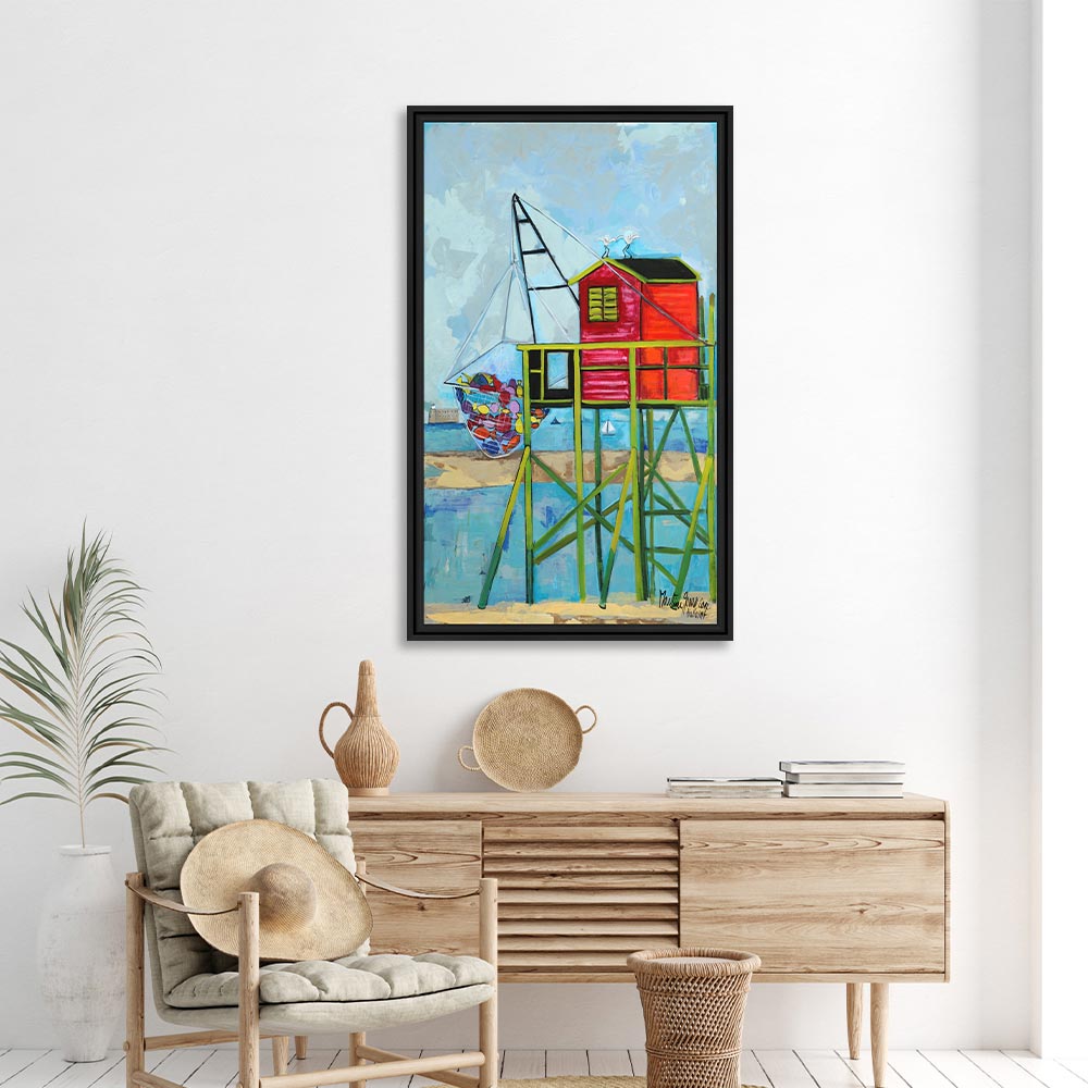 cadre_martine_gonnin_bonne_peche_carrelet_bassin_arcachon_maison_rouge Cadre Martine Gonnin Bonne Pêche