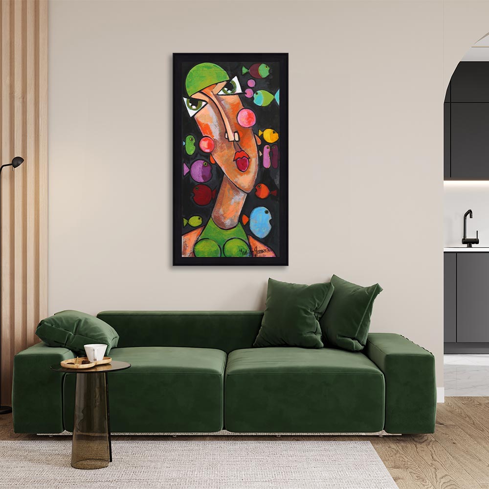 Cadre Martine Gonnin la Tête dans l'Aquarium