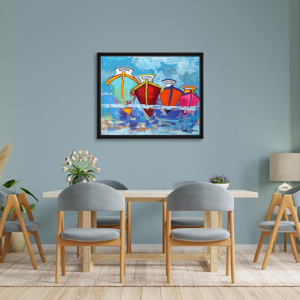 Cadre Martine Gonnin sur Fond Bleu