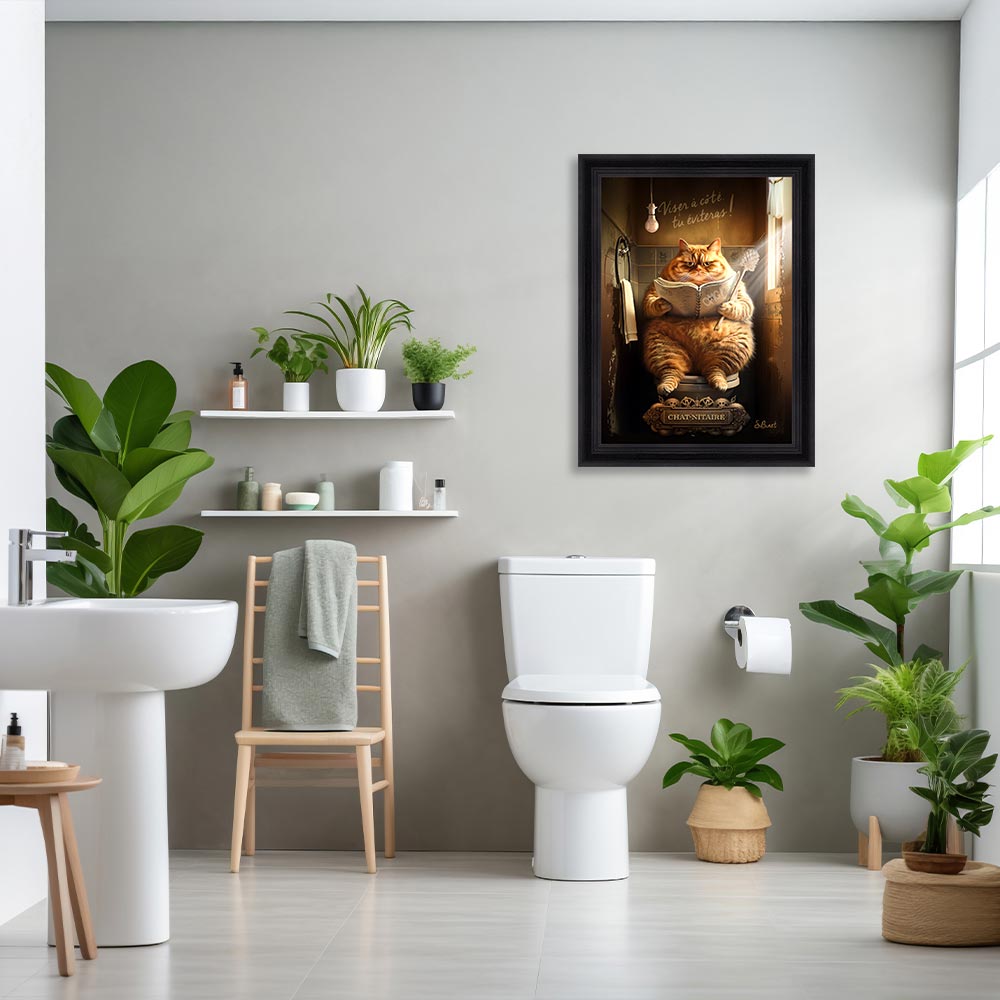 cadre_sylvain_binet_chat_nitaire_sanitaire_deco_originale_salle_de_bain Cadre Sylvain Binet Chat-Nitaire