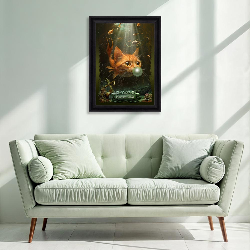 Cadre Sylvain Binet Poisson-Chat