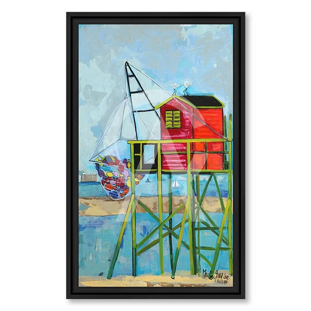 tableau_bonne_peche_martine_gonnin_cabanes_tchanquees_poissons_peche Tableau Bonne Pêche Martine Gonnin