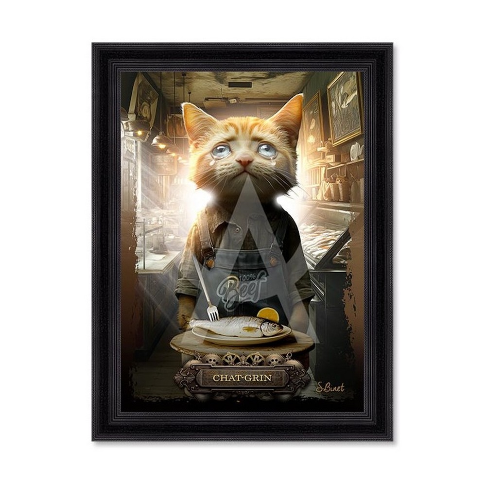 tableau_chat_grin_sylvain_binet_poisson_triste_beef_magasin Tableau Chat-Grin Sylvain Binet